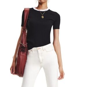 Zendaya +Tommy Pullover Women's Size 2 Black Ribbed Design Wool